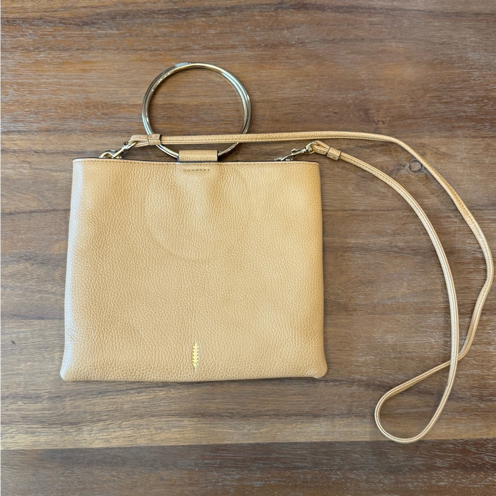 Thacker Le Pouch Tan Leather Ring Handle Crossbod… - image 7